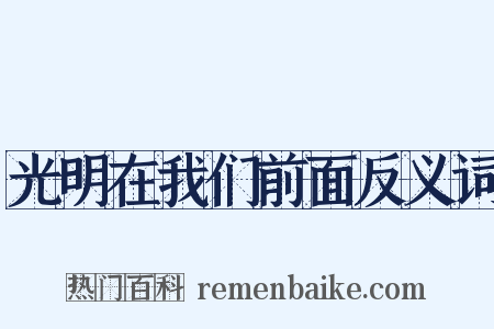 光明在我们前面反义词是什么意思的图片